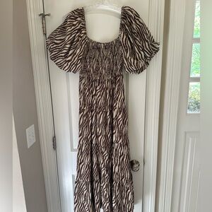 Fun brown and cream zebra “Entro” dress